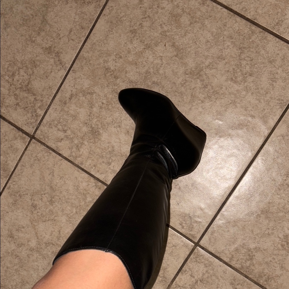 Via Spiga Black Wedge Boots